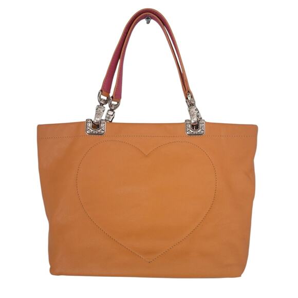 Brighton Jodi Leather Handbag Purse‎ Orange Reversible French Country Romantic - Picture 2 of 16